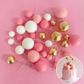 PINK, WHITE & GOLD | DECO FOAM BALL TOPPER | 32 PC SET