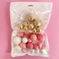 PINK, WHITE & GOLD | DECO FOAM BALL TOPPER | 32 PC SET