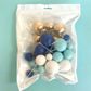 BLUE, WHITE & GOLD | DECO FOAM BALL TOPPER | 32 PC SET