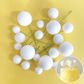 GLITTER WHITE | DECO FOAM BALL TOPPER | 20 PC SET