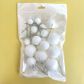 GLITTER WHITE | DECO FOAM BALL TOPPER | 20 PC SET