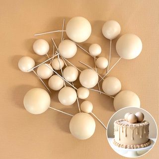 CREAM | DECO FOAM BALL TOPPER | 20 PC SET