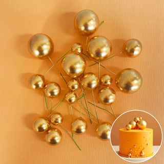 GOLD | DECO FOAM BALL TOPPER | 20 PC SET