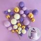 PURPLE, WHITE & GOLD | DECO FOAM BALL TOPPER | 32 PC SET