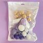 PURPLE, WHITE & GOLD | DECO FOAM BALL TOPPER | 32 PC SET