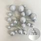 GLITTER SILVER | DECO FOAM BALL TOPPER | 20 PC SET