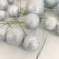 GLITTER SILVER | DECO FOAM BALL TOPPER | 20 PC SET