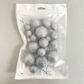 GLITTER SILVER | DECO FOAM BALL TOPPER | 20 PC SET