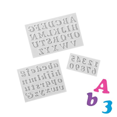 ITALICS UPPER & LOWER CASE LETTER AND NUMBER SET SILICONE MOULD