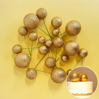 GLITTER GOLD | DECO FOAM BALL TOPPER | 20 PC SET