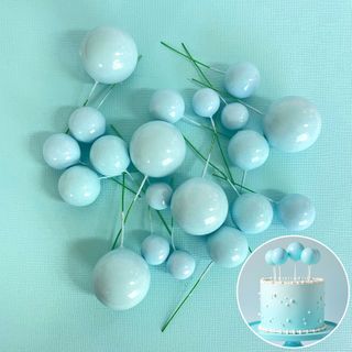 BABY BLUE | DECO FOAM BALL TOPPER | 20 PC SET