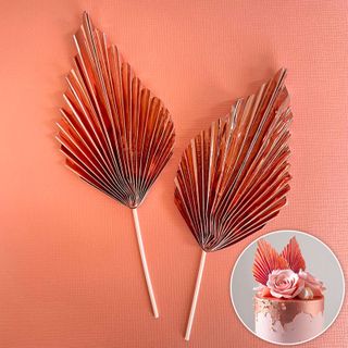 METALLIC ROSE GOLD | DECO FAN TOPPER | 2 PC SET