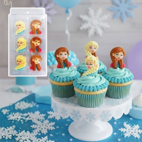 FROZEN - ELSA & ANNA FACE | SUGAR DECORATIONS | 6 PIECE PACK