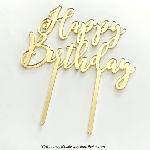 Happy Birthday Cake Topper Gold Cake Topper Acrylic Cake