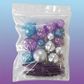 BLUE, PURPLE & SILVER | DECO BALL, FAN & BUTTERFLY TOPPER | 27 PC SET