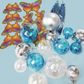 CLEAR, BLUE & SILVER | DECO BALL, FAN & BUTTERFLY TOPPER | 27 PC SET