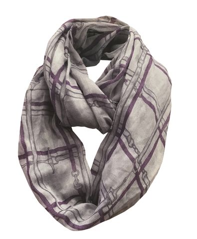 Bridles checked Infinity Scarf Grey/blacberry