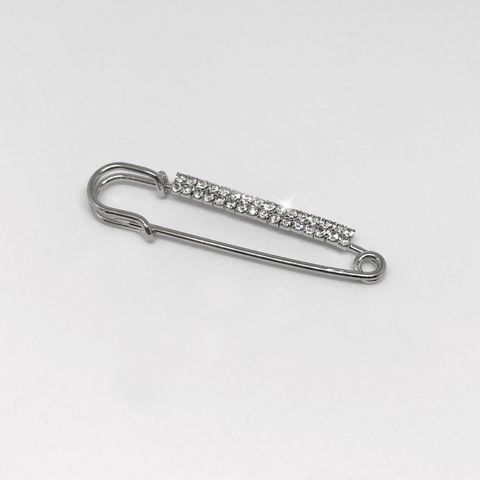 Traditional Crystal Stock Pin Silver 55mm