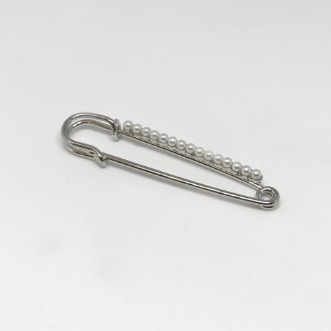 Traditional Pearl Stock Pin Silver 55mm