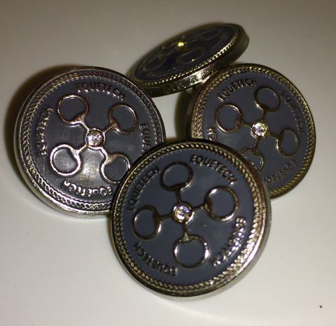 Snaffles crystal Button Set (4 pieces) - Grey/silver