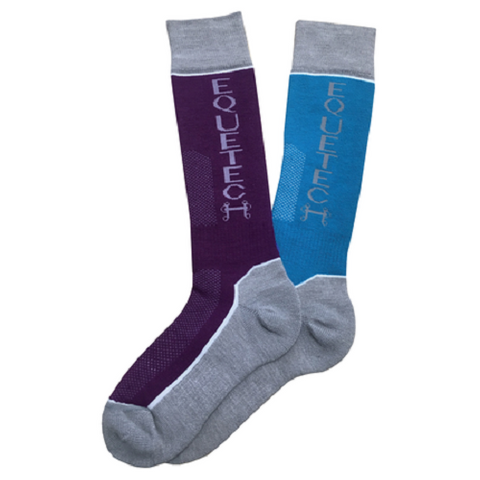 Winter-Tech Riding Socks - Mulberry/grey  37-41 (UK4-8)