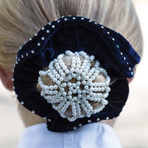 Diamante Beaded Bun Cover - Bl