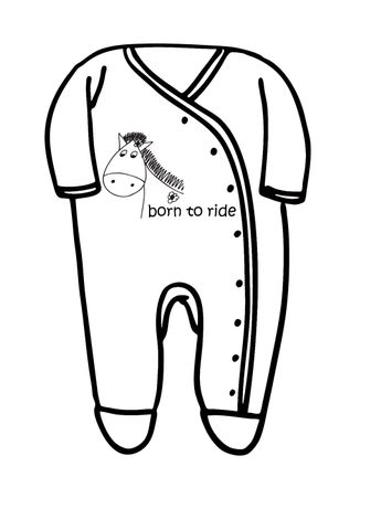 Born to Ride Babygrow - Wht/Bl