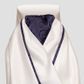 Deluxe Ready-Tied Stocks - Vienna White/Navy Brocade