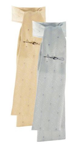 Riding Stock - Fancy Brocade White/Silver (one size)