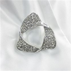 Infinity Ribbon Stock Pin - Crystal/Silver
