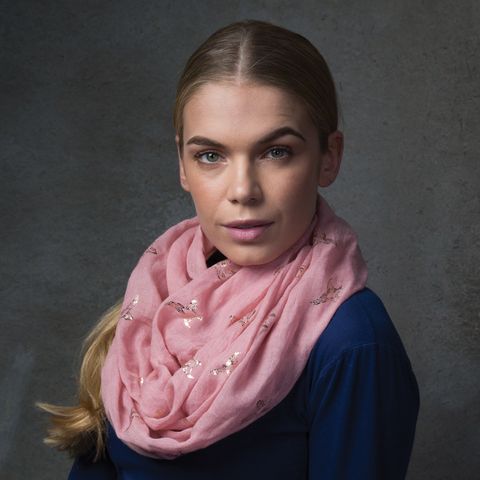 Pheasants Infinity Scarf Rose Blush - OS