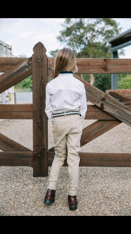 Kids Jodhpurs Beige Suede Knee