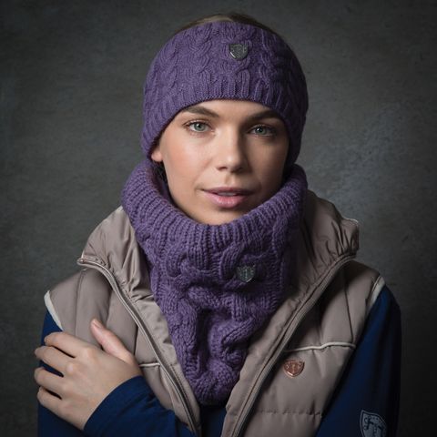 Cable Knit Loop Scarf - Mauve