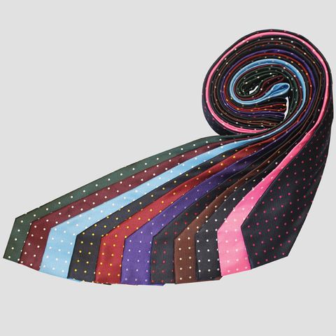 Polka Dot Show Tie - Navy/Red