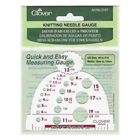 Clover Knitting Needle Gauge