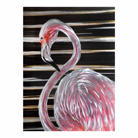 Pink Flamingo Aluminium Wall Art 120x90
