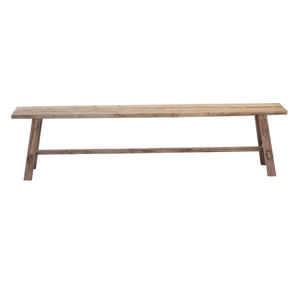 Rustico Reclaimed Teak Bench - Long, Natural