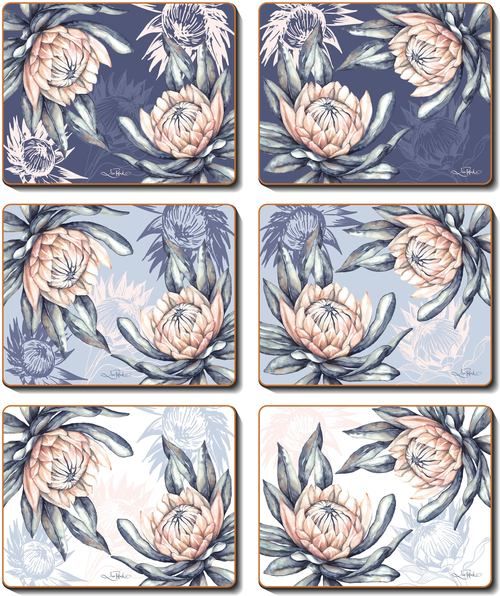 Coasters Protea 12x10 cm