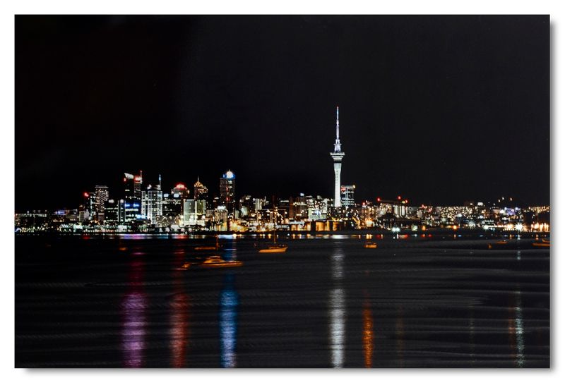 Auckland by Night Aluminium Wall Art 90x60