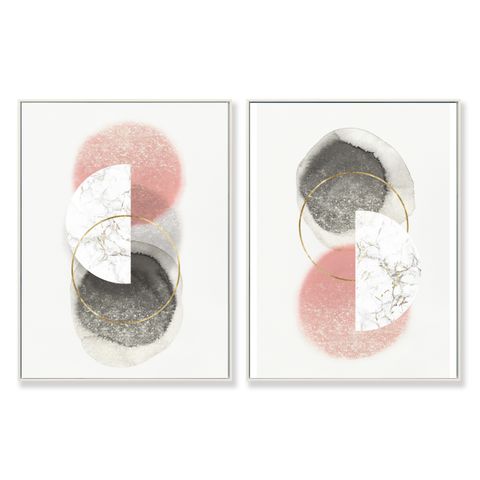 Modern Duo set of 2 Framed Canvas Prints 45x60