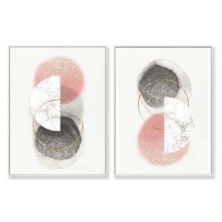 Modern Duo set of 2 Framed Canvas Prints 45x60