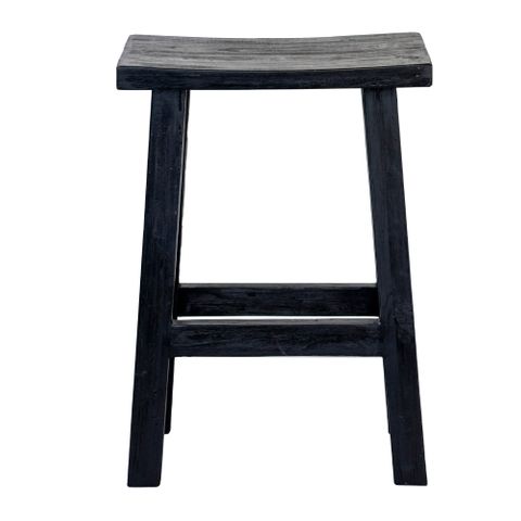 Rustico Reclaimed Teak Bar Stool - Black