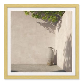 Mediterranean Corner Framed Canvas Print 80x80 cm