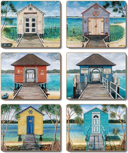 Coasters Boathouses 12x10 cm