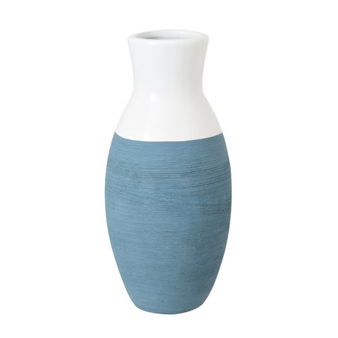 Aqua Dipped Ceramic Vase