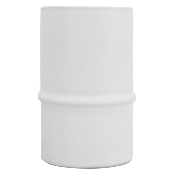 Ceramic Bamboo Vase White 8x13