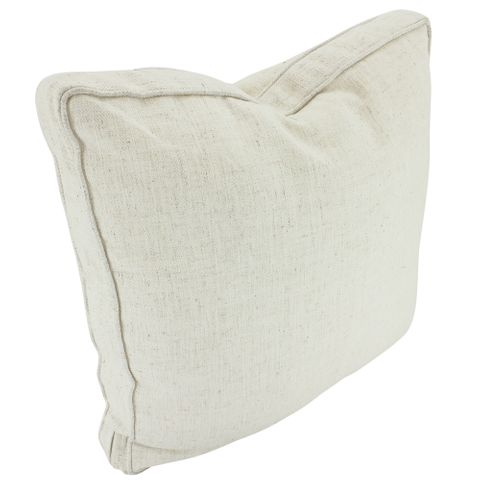Linen Solid Walled Cushion Beige 50x50cm