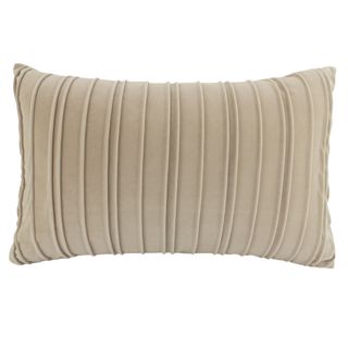 Pleated Velvet Cushion Fawn 30x50cm