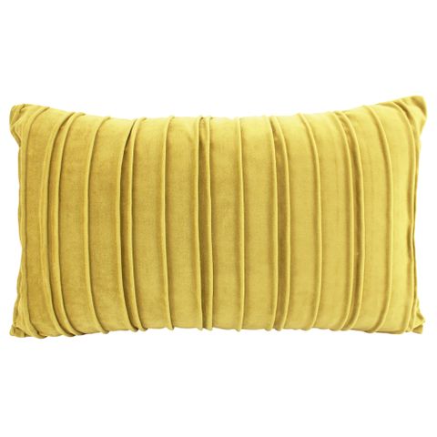 Pleated Velvet Cushion Gold 30x50cm