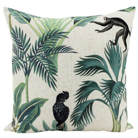 Jungle Friends Linen Cushion 50x50cm